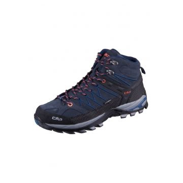Bocanci trekking pentru barbati -  Rigel Mid WP - Piele intoarsa - Bleumarin/Negru - Negru/Bleumarin