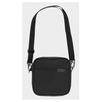 Borseta de Umar Unisex  Negru Intens - Poliester - Sportstyle - SS25 - Cross-body - Compartiment Fermoar - Curea Reglabila - Detalii Reflectorizante