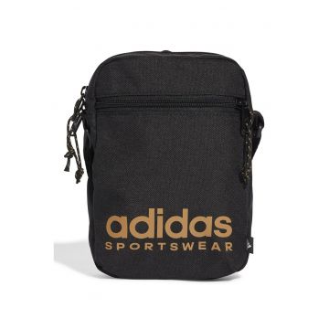 Geanta crossbody cu logo si fermoar Festival - Negru