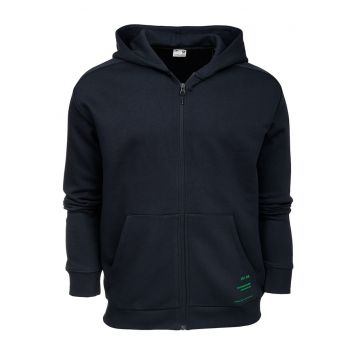 Hanorac barbati cu fermoar -  Bumbac - Negru -