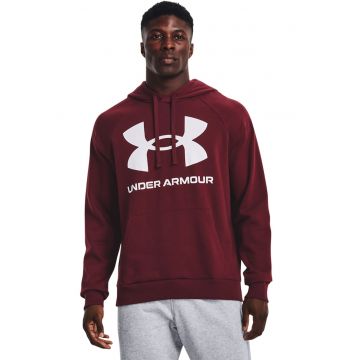 Hanorac din fleece cu imprimeu logo si maneci raglan - pentru fitness Rival - Alb/Visiniu