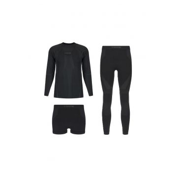Lenjerie termica pentru barbati -  Elastan/Poliester/Poliamida - Negru - Negru