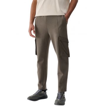 Pantaloni barbati 4FWSS25TTROM0990 -  Bumbac/Poliester - Maro inchis