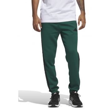 Pantaloni de trening cu logo si snur de ajustare - Negru/Verde englez