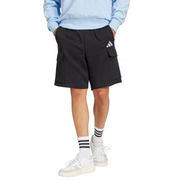 Pantaloni scurti din amestec de bumbac cu buzunare cargo - Negru stins