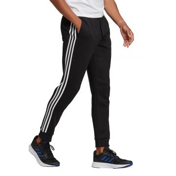 Pantaloni sport conici cu snur Essentials - Alb/Negru