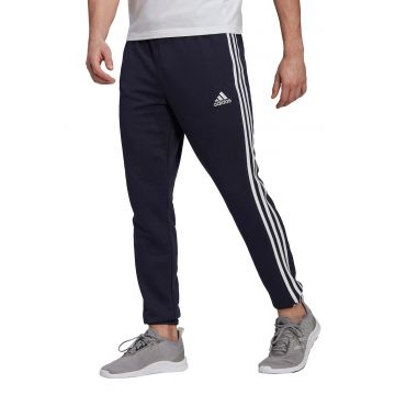 Pantaloni sport cu croiala conica Essentials 3-Stripes - Alb/Bleumarin