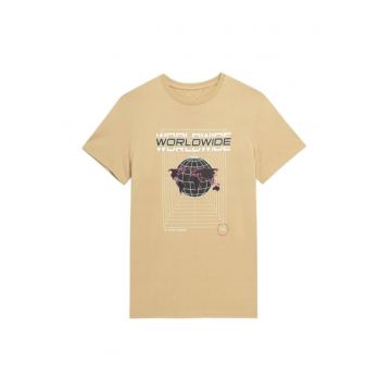 Tricou barbati - Bumbac - Maro - Maro deschis