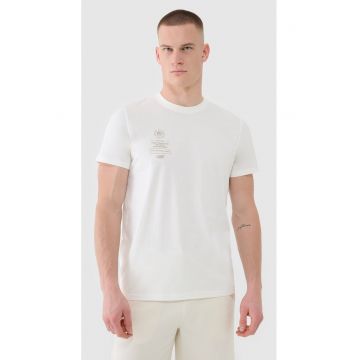 Tricou Barbati  Sportstyle - 100% Bumbac - Crem - Marimi S-3XL - Imprimeu Athletic - SS25