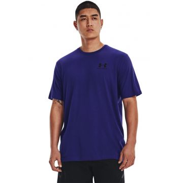 Tricou cu decolteu rotund - pentru fitness Sportstyle - Negru stins/Indigo