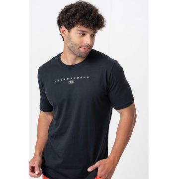 Tricou cu imprimeu logo Stacked - Albastru ultramarin