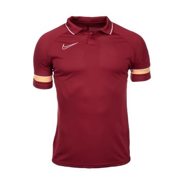 Tricou polo DF Academy 21 -  Poliester - Rosu/Alb -