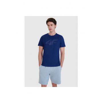Tricou sport barbati  imprimeu - bleumarin - bumbac