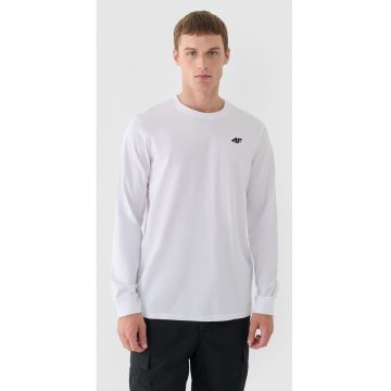 Bluza barbati  cu maneca lunga - alb - bumbac