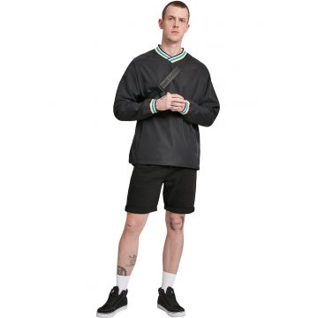 Bluza de trening cu decolteu in V si buzunare laterale - Negru