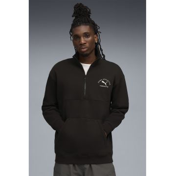 Bluza din amestec de bumbac cu logo - Negru