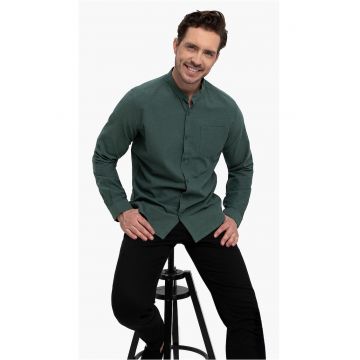 Camasa slim fit din bumbac - maneci lungi -  K-Lange - Verde - Verde