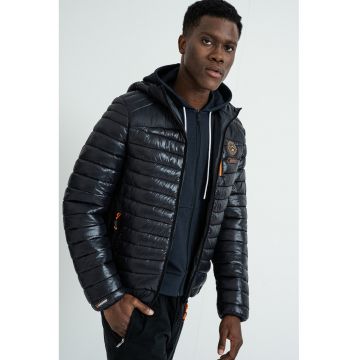 Geaca cu buzunare cu fermoar Briout - Negru/Portocaliu mandarina