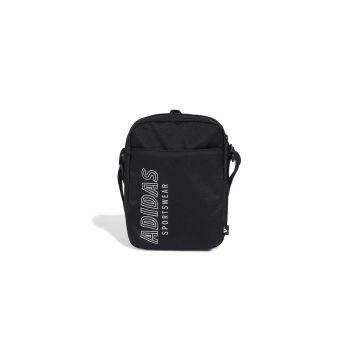 Geanta crossbody cu logo - Alb/Negru