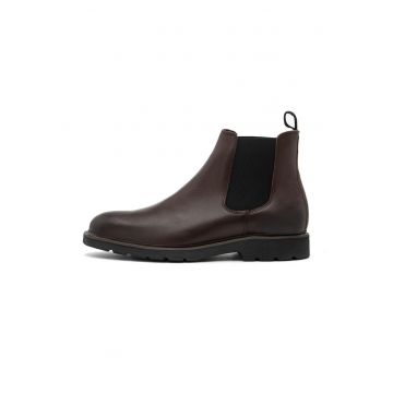 Ghete Chelsea din piele - Maro inchis