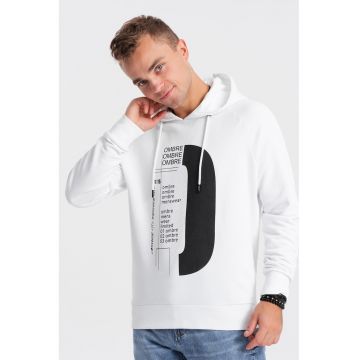 Hanorac cu imprimeu logo - Alb/Negru