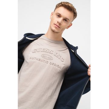 Hanorac cu logo si fermoar - Bleumarin