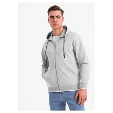 Hanorac cu maneci cazute si fernoar - Gri