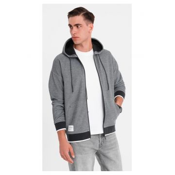 Hanorac cu maneci cazute si fernoar - Negru