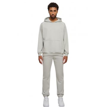 Hanorac din amestec de bumbac cu buzunar kangaroo - Gri cenusiu