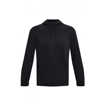 Hanorac din fleece cu logo pentru fitness - Negru