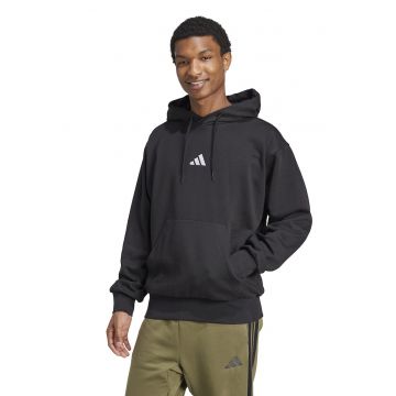 Hanorac regular fit cu buzunar kangaroo Feelcozy - Alb/Negru