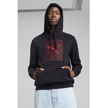 Hanorac regular fit cu imprimeu logo - Albastru ultramarin