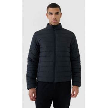 Jacheta barbati  puf sintetic - poliester - guler inalt - hidrofob - negru