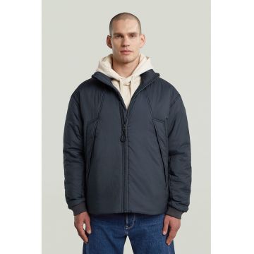 Jacheta cu fermoar si guler inalt - Bleumarin