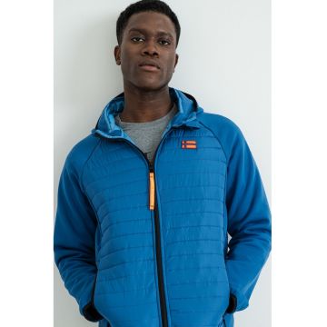 Jacheta cu fermoar si logo discret Donald - Albastru royal