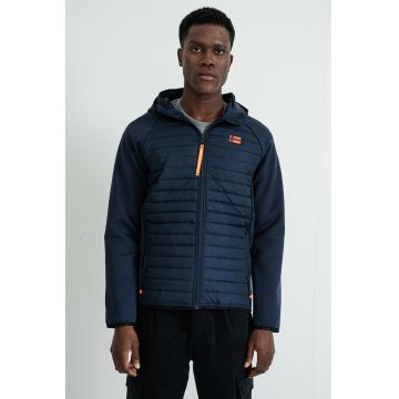 Jacheta cu fermoar si logo discret Donald - Bleumarin