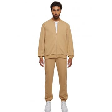 Jacheta cu model uni si fermoar - Maro nisip