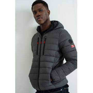 Jacheta usoara cu gluga Alaricana - Gri inchis