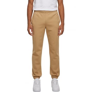 Pantaloni de trening cu model uni si talie ajustabila - Caramel