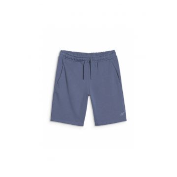 Pantaloni sport barbati -  scurti - bleumarin - bumbac si poliester - talie ajustabila