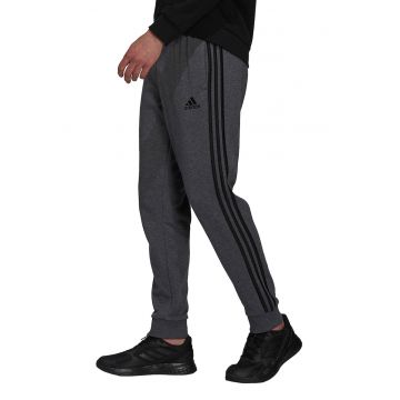 Pantaloni sport cu snur in talie - Gri inchis melange