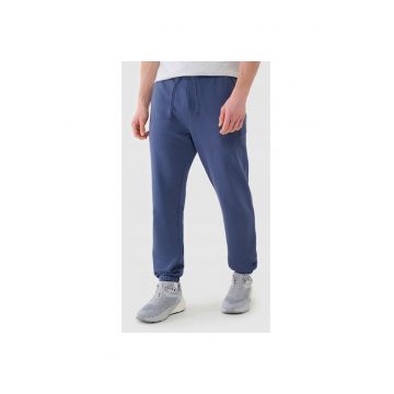 Pantaloni Trening Barbati  CAS M1139 - French Terry - Blu - Regular Fit - Buzunare Deschise - 80% Bumbac - Sportstyle