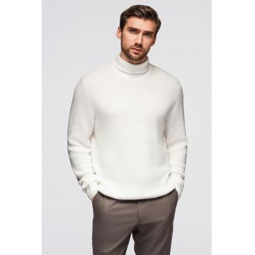 Pulover din bumbac cu guler inalt