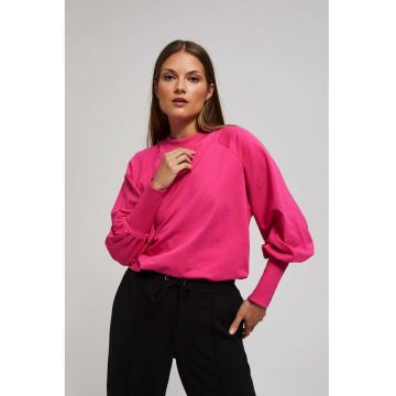 Pulover fucsia cu maneci bufante - Fucsia