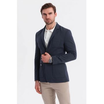 Sacou slim-fit cu buzunar pe piept