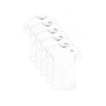 Set 5 tricouri barbati -  alb - 100% bumbac