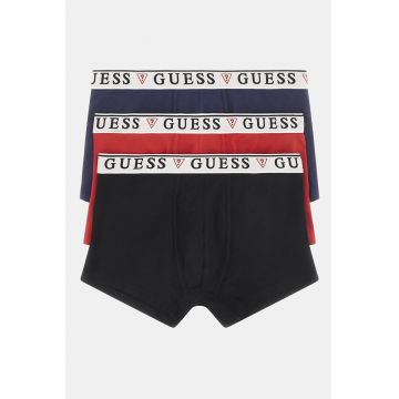 Set de boxeri cu banda logo in talie - 3 perechi - Rosu/Negru/Bleumarin