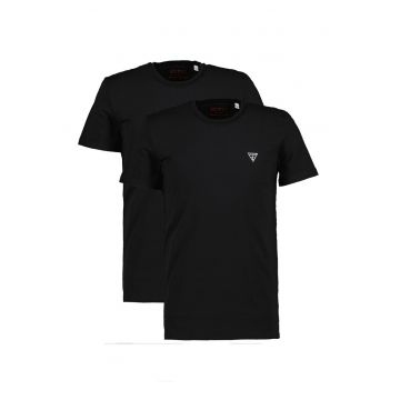 Set de tricouri de casa cu decolteu la baza gatului - 2 piese - Negru