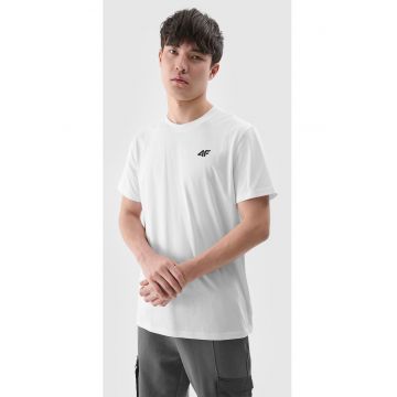 Tricou barbatesti  normal - bumbac 100% - alb - maneca scurta