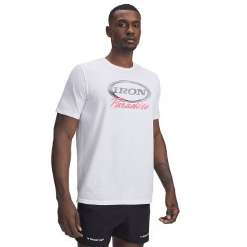 Tricou cu imprimeu Iron Project Rock - Alb